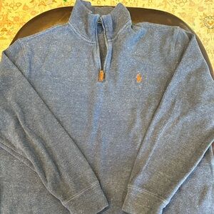 Men’s Ralph Lauren half zip sweater blue heather
